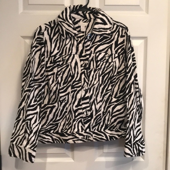 Chico’s brand sz 1 lightweight jacket- zebra print - Picture 1 of 6